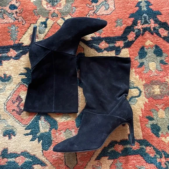 ALLSAINTS Orlana Suede Leather Boots Black Size 39 (9)