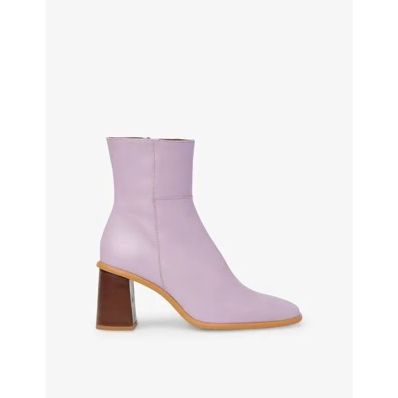 Alohas West Vintage BTWCP1-99 Boots Women's 5 Purple Leather Ankle Bootie KHD454