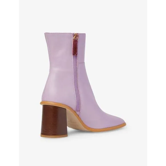 Alohas West Vintage BTWCP1-99 Boots Women's 5 Purple Leather Ankle Bootie KHD454