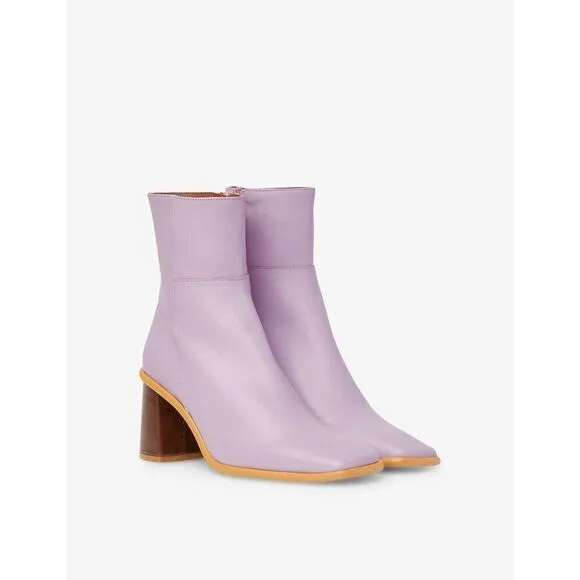 Alohas West Vintage BTWCP1-99 Boots Women's 5 Purple Leather Ankle Bootie KHD454