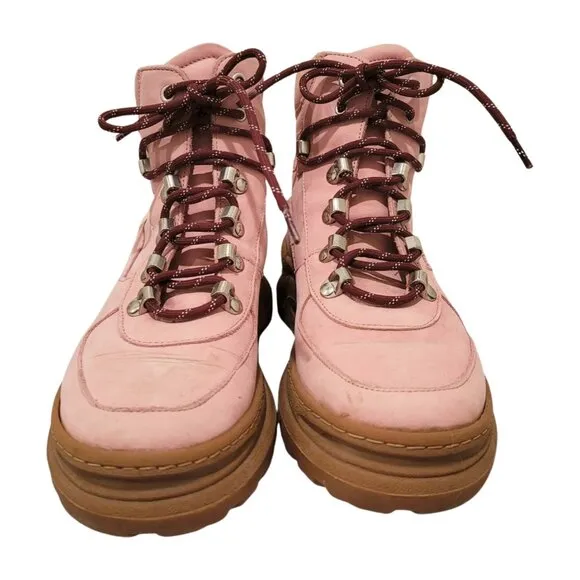 &amp; other stories and other stories pink chunky hiking boots 38 size 8 siri lace u