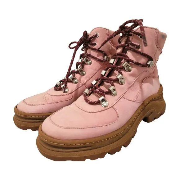 &amp; other stories and other stories pink chunky hiking boots 38 size 8 siri lace u