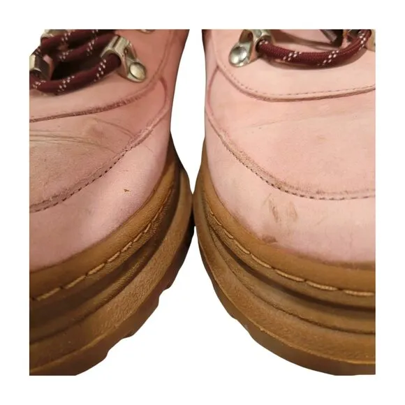 &amp; other stories and other stories pink chunky hiking boots 38 size 8 siri lace u