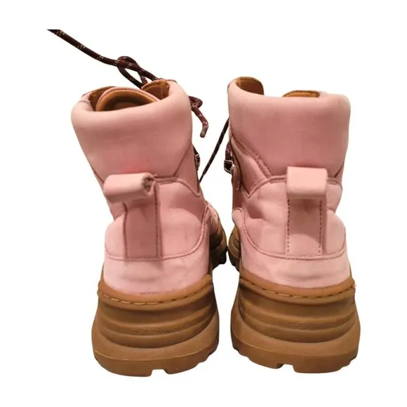 &amp; other stories and other stories pink chunky hiking boots 38 size 8 siri lace u