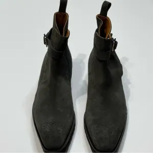 Animas Code Gray Perforated Toe Lux Suede Equestrian Ankle Boots Men’s Size 11