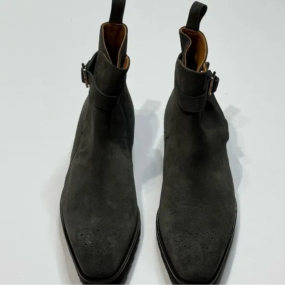 Animas Code Gray Perforated Toe Lux Suede Equestrian Ankle Boots Men’s Size 11