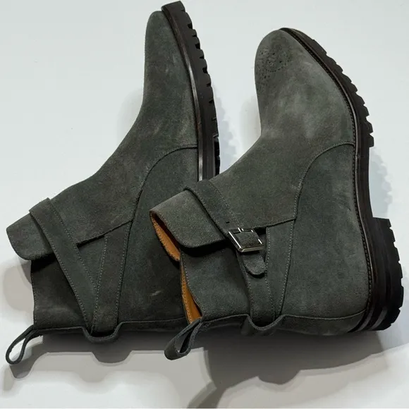 Animas Code Gray Perforated Toe Lux Suede Equestrian Ankle Boots Men’s Size 11