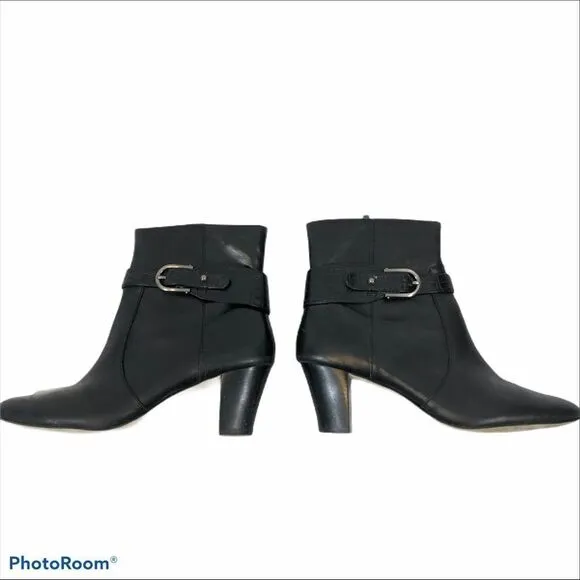 Anne Klein Gansee Black Ankle Boots Size 10