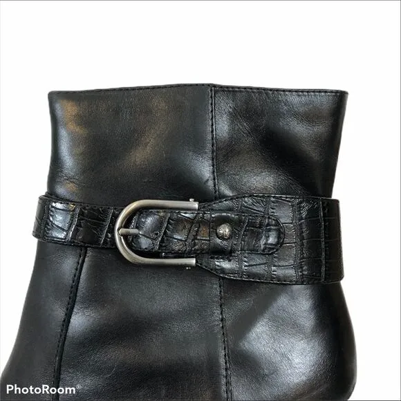 Anne Klein Gansee Black Ankle Boots Size 10