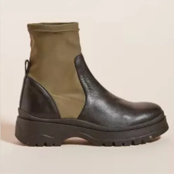 Anthropologie Angel Alarcon Boots Alder Stretch Ankle Platform in Green