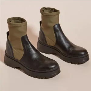 Anthropologie Angel Alarcon Boots Alder Stretch Ankle Platform in Green
