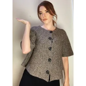Anthropologie - Cosy Wool Knit Sweater Cardigan Buttons ~ Sz M ~ Swing Flounce!