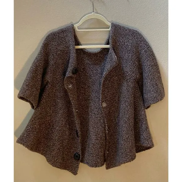 Anthropologie - Cosy Wool Knit Sweater Cardigan Buttons ~ Sz M ~ Swing Flounce!