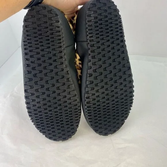 Anthropologie P448 Laby Slippers Brown Animal Print Motif Size 39 or 8.5