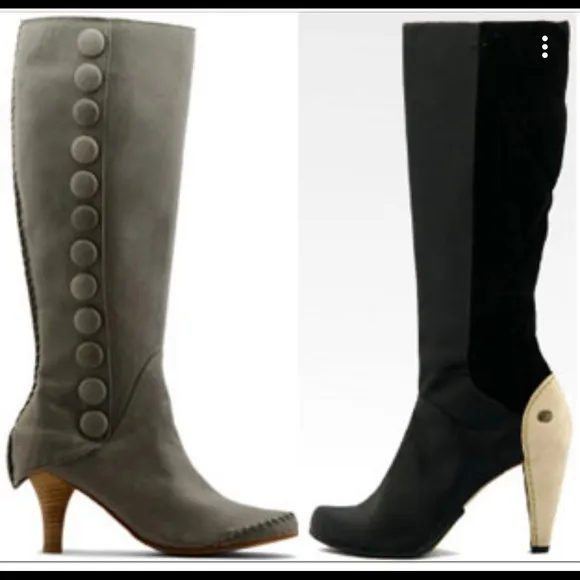 Anthropologie Terra Plana Two Tone Leather Boots 8.5 Retro Classic Academia