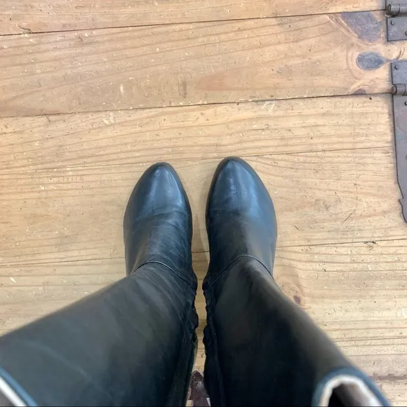 Anthropologie Terra Plana Two Tone Leather Boots 8.5 Retro Classic Academia
