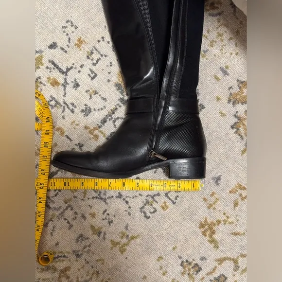 Aquatalia Olita Black Italian Leather Riding Boots Women's Size  8 OR 8.5