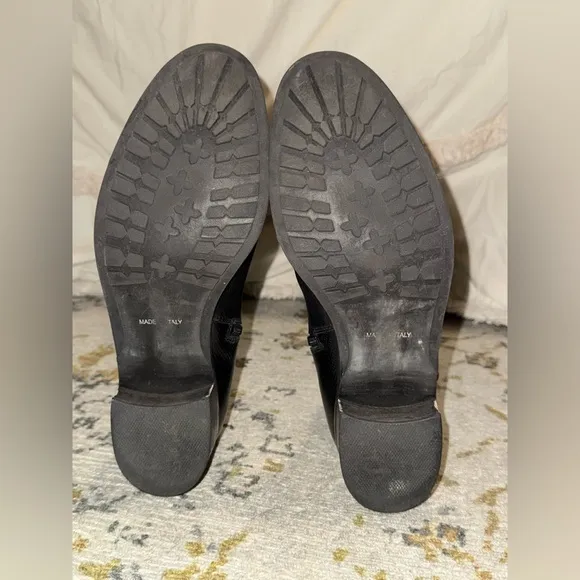 Aquatalia Olita Black Italian Leather Riding Boots Women's Size  8 OR 8.5