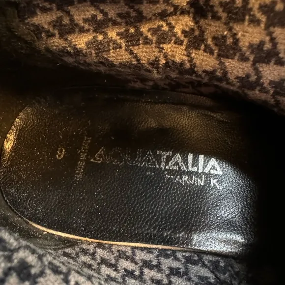 Aquatalia Oralie Black Suede Equestrian Riding Boots Made in Italy Sz 9