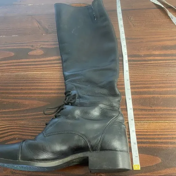 Ariat 55101 Heritage Equestrian Leather Riding Boots Med/Reg Womens 7 Tall Black