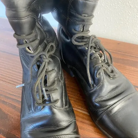 Ariat 55101 Heritage Equestrian Leather Riding Boots Med/Reg Womens 7 Tall Black
