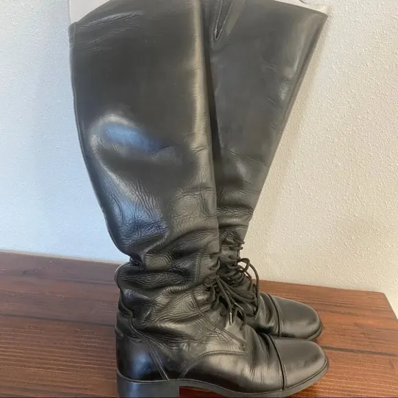 Ariat 55101 Heritage Equestrian Leather Riding Boots Med/Reg Womens 7 Tall Black