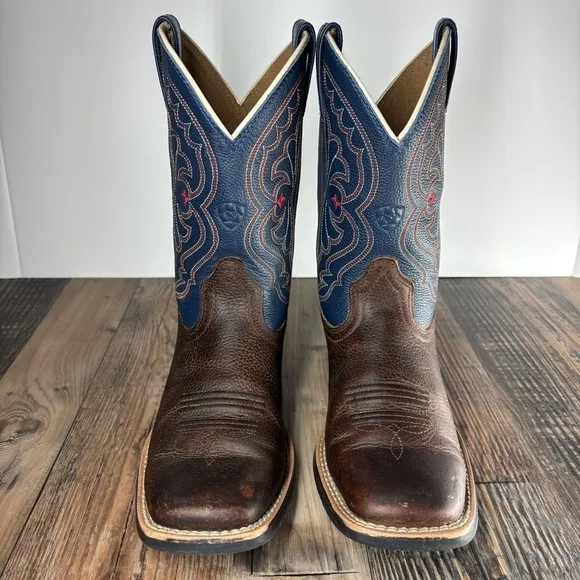 Ariat Boots Boys 1 Quickdraw Western Boot Leather Pull On Riding Rodeo Outdoors