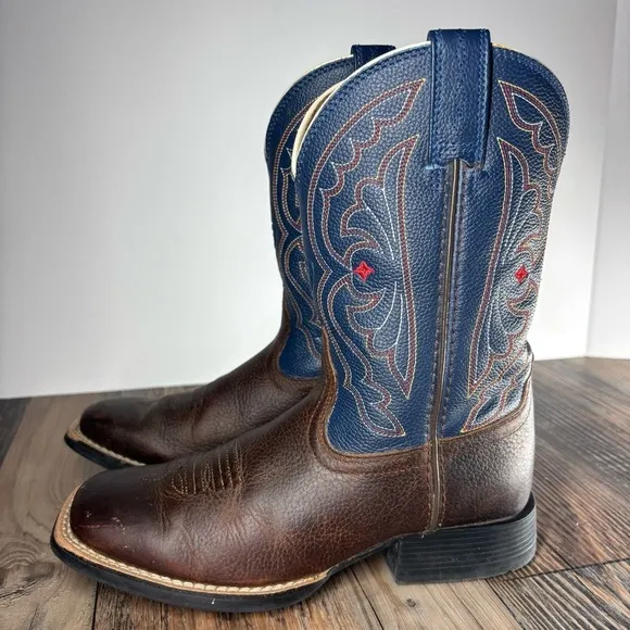 Ariat Boots Boys 1 Quickdraw Western Boot Leather Pull On Riding Rodeo Outdoors