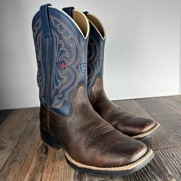 Ariat Boots Boys 1 Quickdraw Western Boot Leather Pull On Riding Rodeo Outdoors