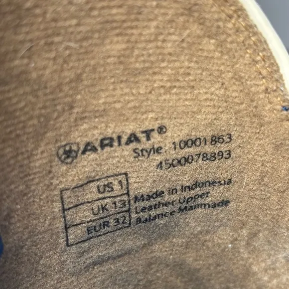 Ariat Boots Boys 1 Quickdraw Western Boot Leather Pull On Riding Rodeo Outdoors