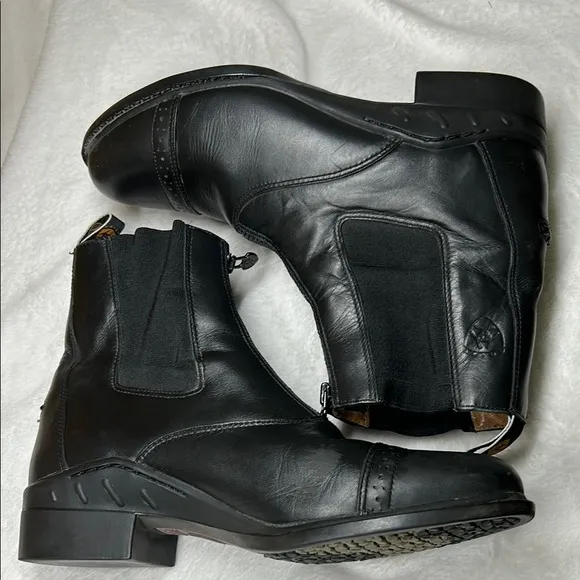 Ariat Boots Men's Size 11 Black Leather Heritage Zip Paddock