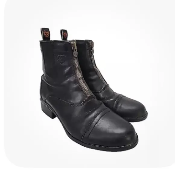 Ariat Boots Men's Size 11 Black Leather Heritage Zip Paddock