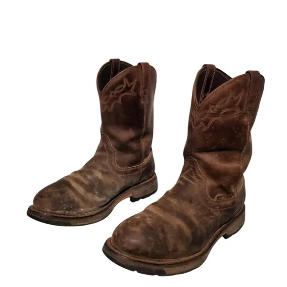 Ariat Brown Leather Cowboy Western Work Boots Men's Size 14D