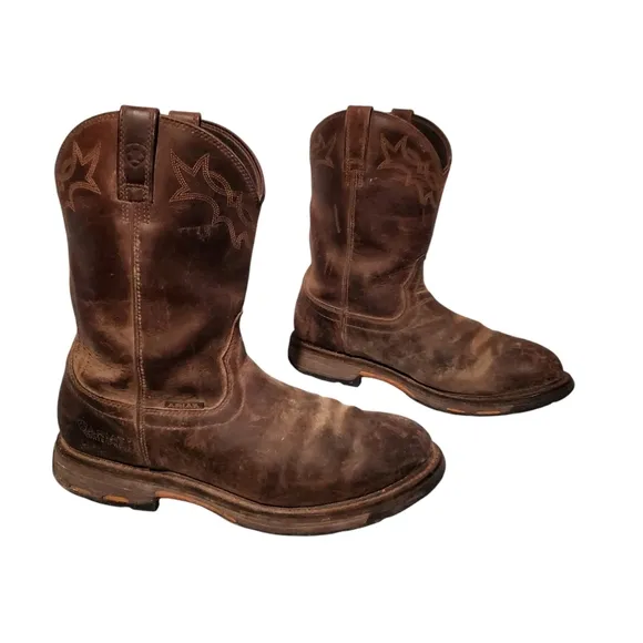 Ariat Brown Leather Cowboy Western Work Boots Men's Size 14D