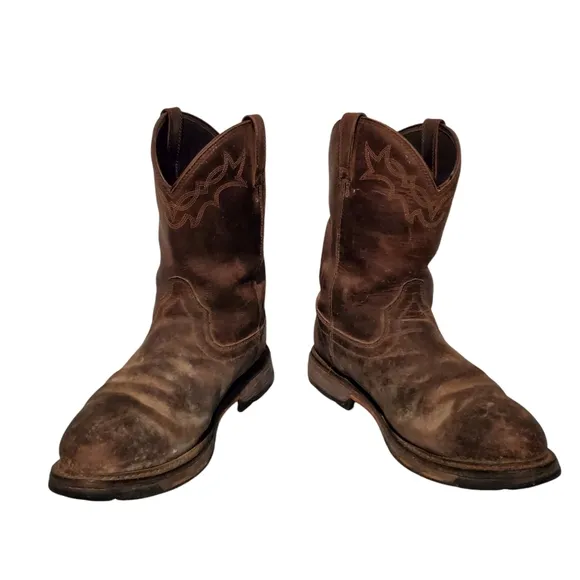 Ariat Brown Leather Cowboy Western Work Boots Men's Size 14D