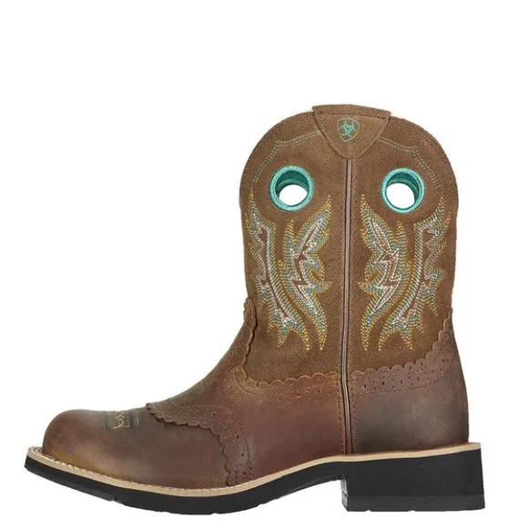 Ariat Fatbaby Cowgirl Sheila Leather Turquoise Cowboy Boots Embroidered Wom 10 B