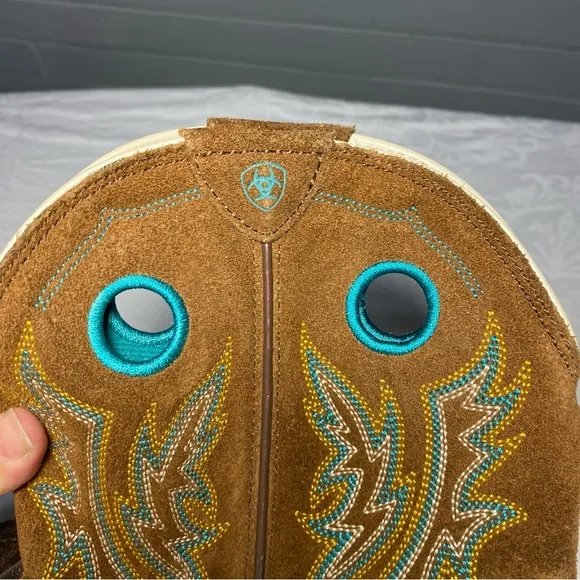 Ariat Fatbaby Cowgirl Sheila Leather Turquoise Cowboy Boots Embroidered Wom 10 B