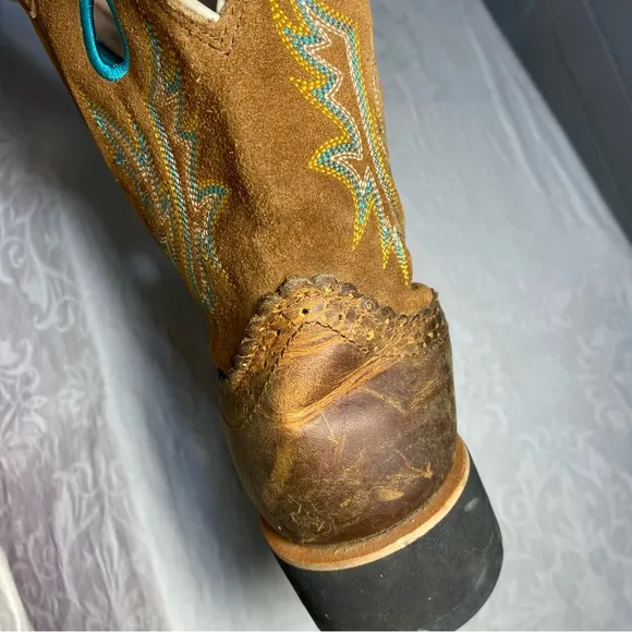 Ariat Fatbaby Cowgirl Sheila Leather Turquoise Cowboy Boots Embroidered Wom 10 B