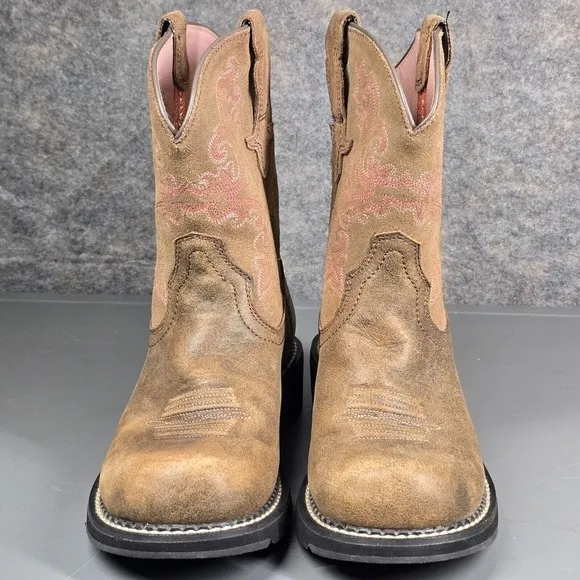 Ariat‎ Fatbaby II Women's 6.5B Boots Brown Leather Western Riding
