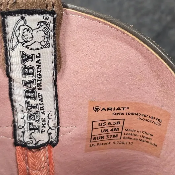 Ariat‎ Fatbaby II Women's 6.5B Boots Brown Leather Western Riding