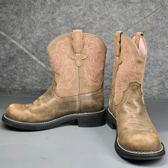 Ariat‎ Fatbaby II Women's 6.5B Boots Brown Leather Western Riding