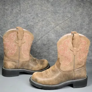 Ariat‎ Fatbaby II Women's 6.5B Boots Brown Leather Western Riding