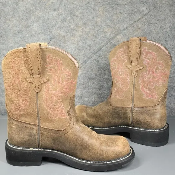 Ariat‎ Fatbaby II Women's 6.5B Boots Brown Leather Western Riding