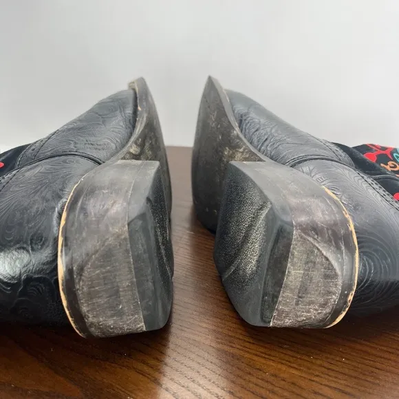 Ariat Fatbaby Women's Boots 9B Black Leather Embroidered Western Shoes 10005879