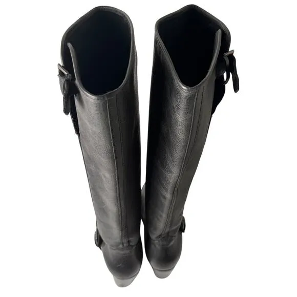 Ariat Gold Coast Riding Leather Boots Tall Sz 8 Gray Western Cowgirl Equestrian