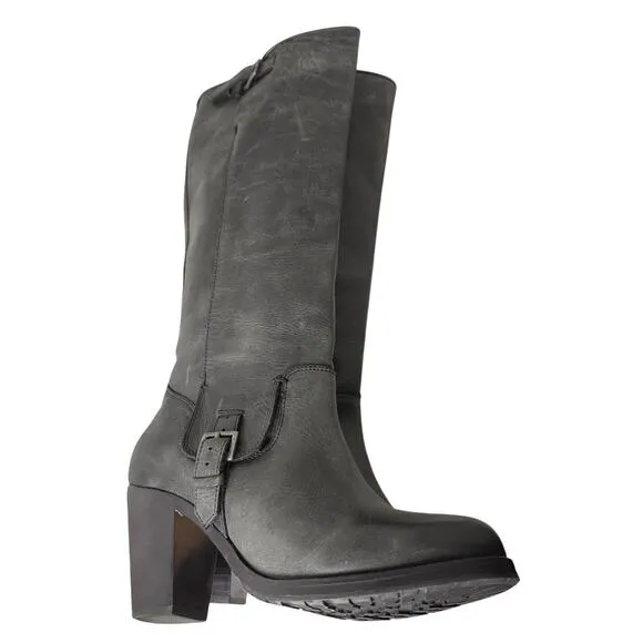 Ariat Gold Coast Riding Leather Boots Tall Sz 8 Gray Western Cowgirl Equestrian