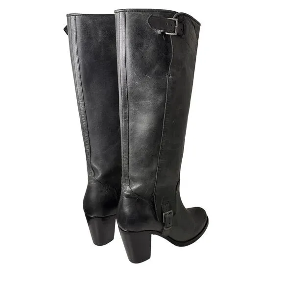 Ariat Gold Coast Riding Leather Boots Tall Sz 8 Gray Western Cowgirl Equestrian