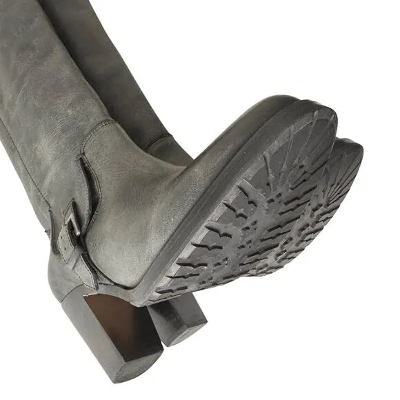 Ariat Gold Coast Riding Leather Boots Tall Sz 8 Gray Western Cowgirl Equestrian