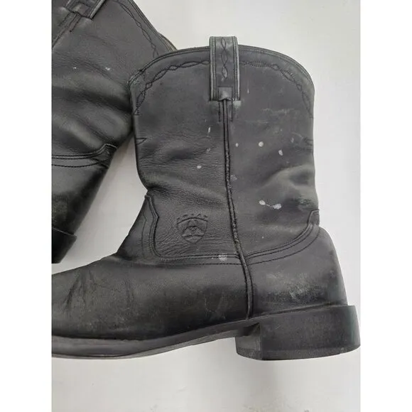 Ariat Heritage Black Leather Roper Boots