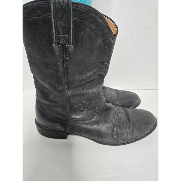 Ariat Heritage Black Leather Roper Boots